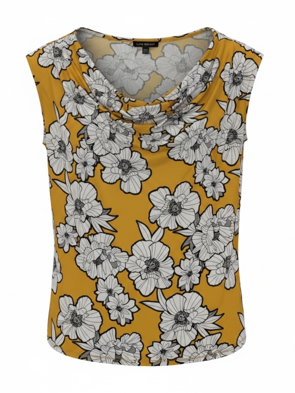 Lane Bryant  Yellow Floral Cowl Neck Tank